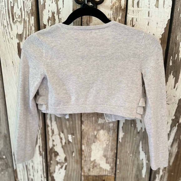 Lilly Pulitzer Girls cropped Cardigan Silver Metallic buttons w/ ruffles size L - Picture 3 of 4